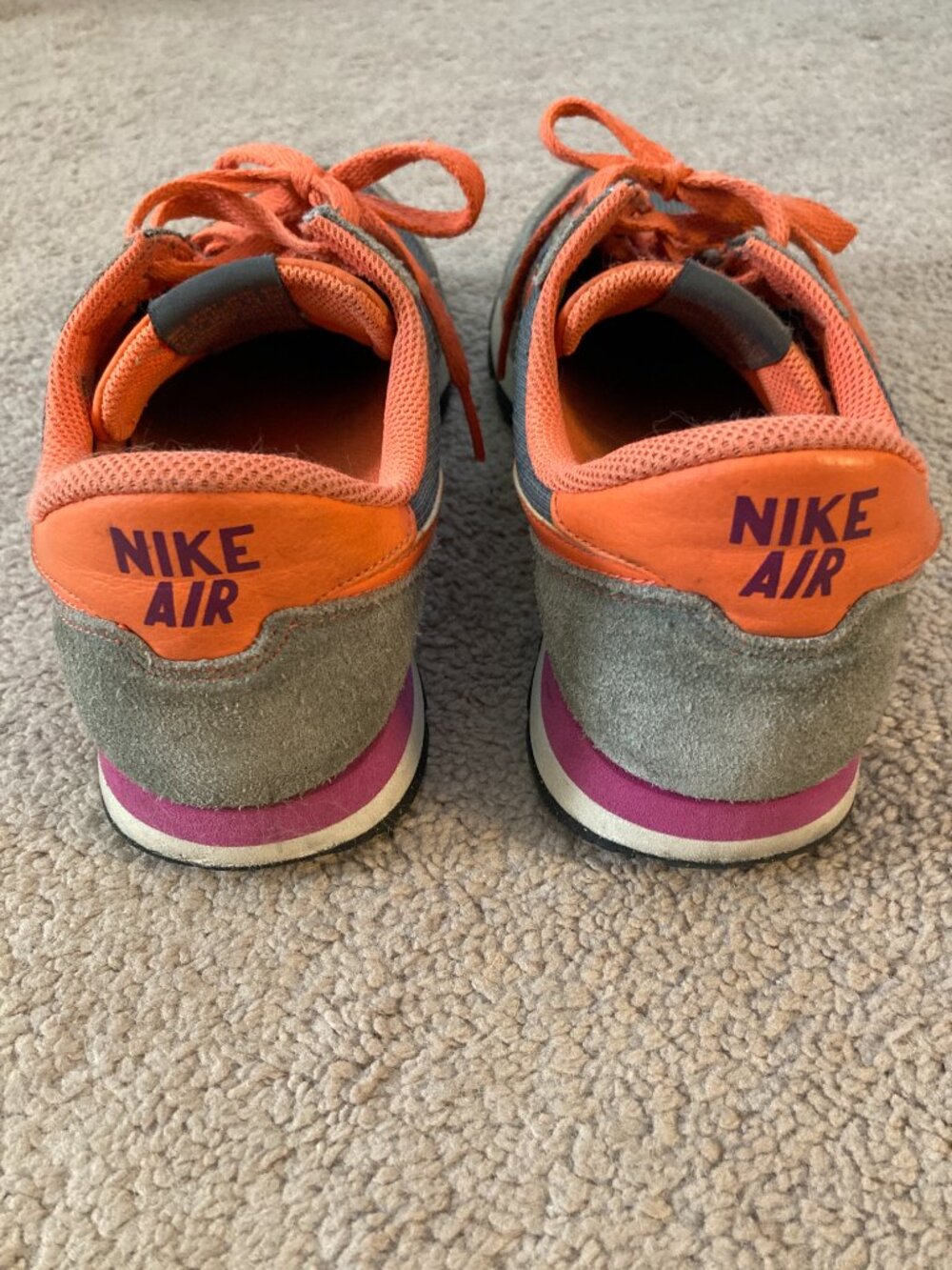 Nike AIR Pegasus 407477-302 women's size 9.5 suede low top sneakers orange gray - Picture 4 of 7